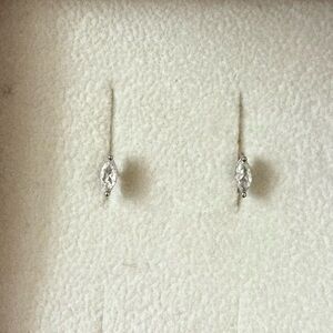 Marquise Flat Back Silver Earrings